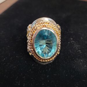 Sterling silver  Blue topaz ring